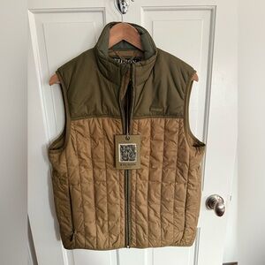 Filson Men's Quilted Vest - Green and Brown
